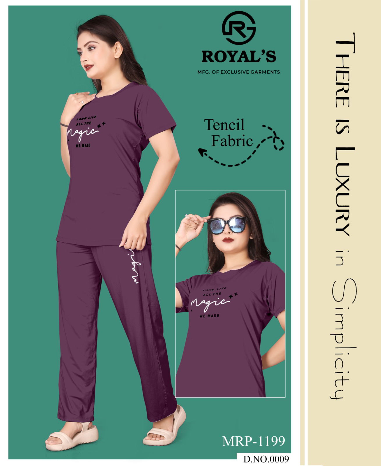 Royals Tencil Lycrat Night Suit Wholesale Online